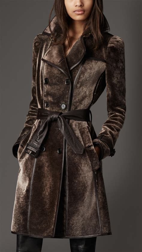 shearling trench coat burberry|Burberry trench coat outlet.